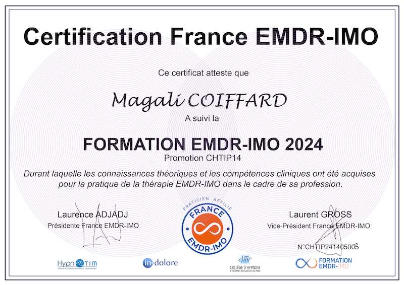 Certification Magali COIFFARD par France EMDR-IMO