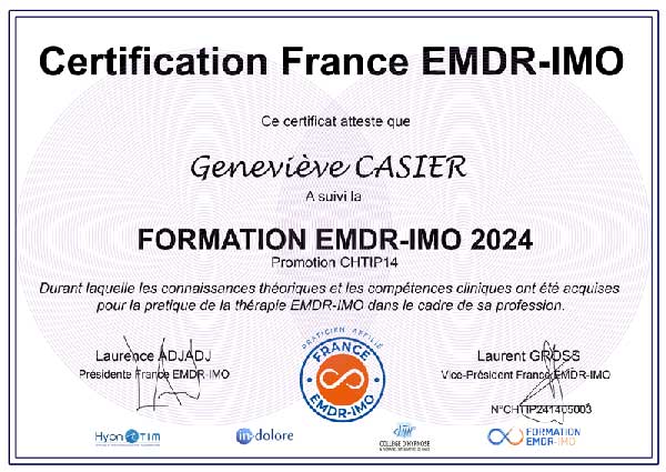 Certification Geneviève CASIER